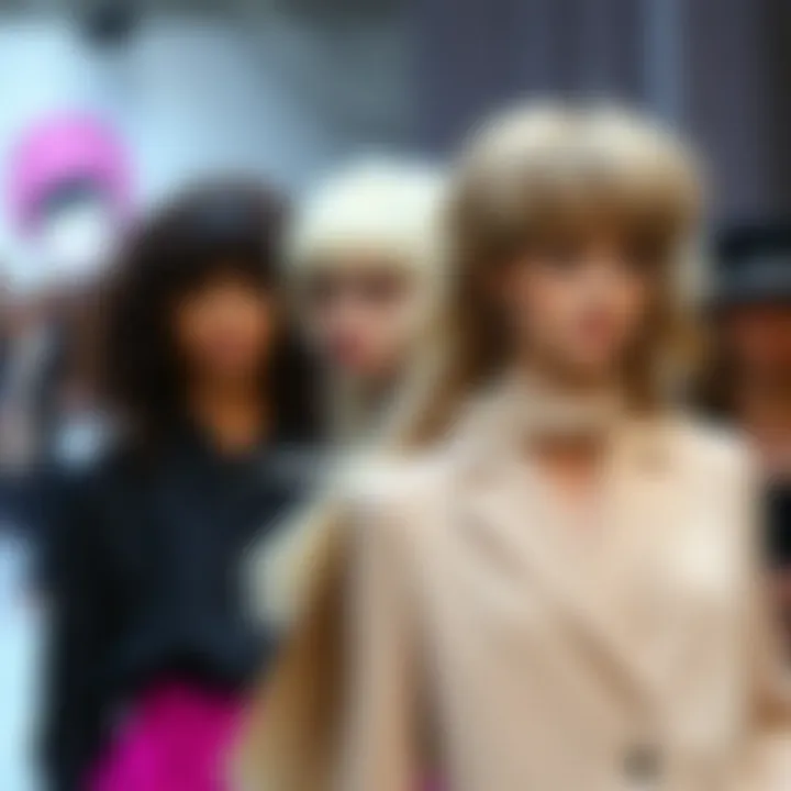 Trendy wig styles showcased on a fashion runway