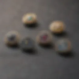 Historic magnetic brooch pins on display