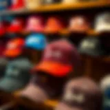 Stylish bachelorette baseball hats on display