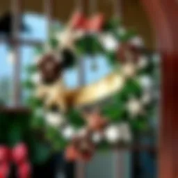 Tropical Christmas wreath with seashells and starfish