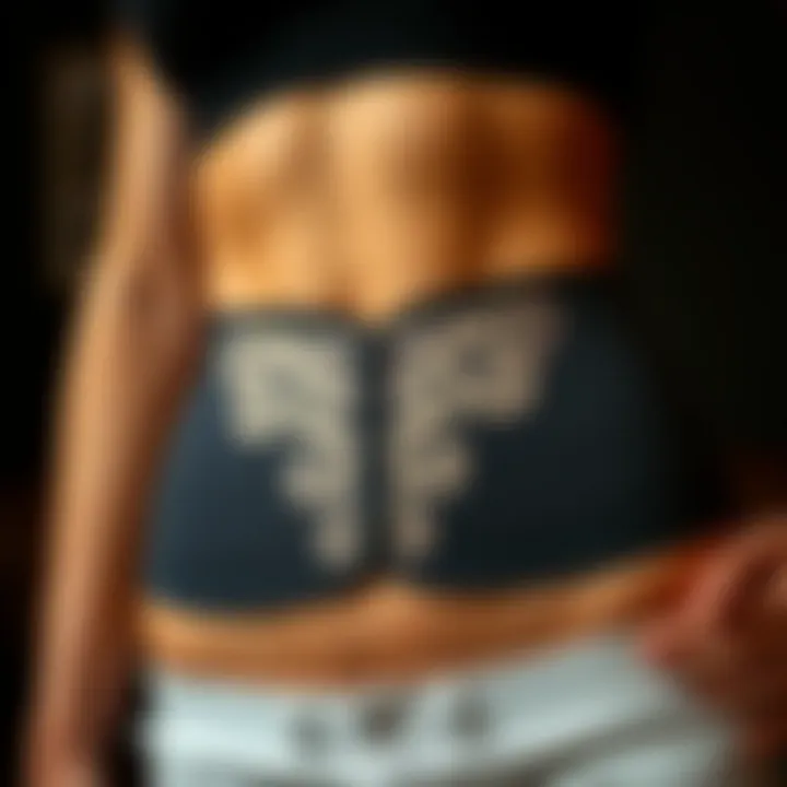 A close-up view of the Body Fit Waist Trimmer showcasing its intricate design and fabric texture