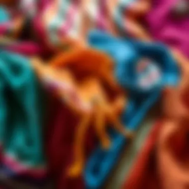 A creative mix of colors and fabrics representing the boho style