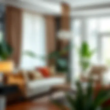 Elegant boho curtain holdbacks enhancing a living room setting