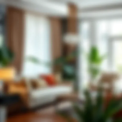 Elegant boho curtain holdbacks enhancing a living room setting