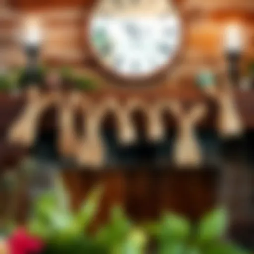 Charming burlap bunny garland draped across a rustic mantel