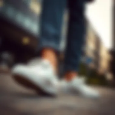 Canvas Shoes in Contemporary Fashion Landscape A fashion-forward individual wearing stylish canvas shoes in an urban setting