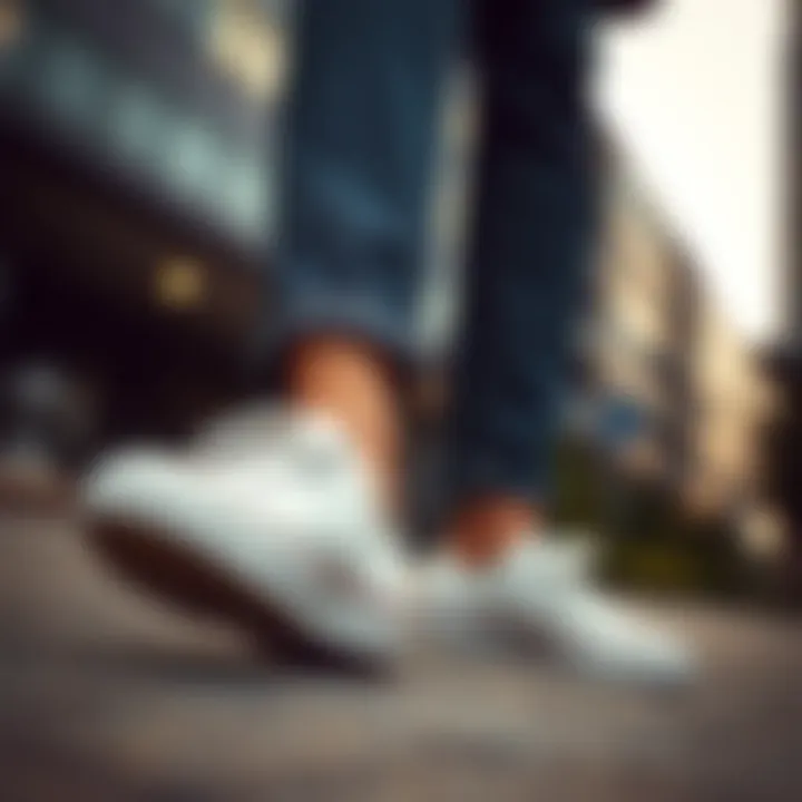 Canvas Shoes in Contemporary Fashion Landscape A fashion-forward individual wearing stylish canvas shoes in an urban setting