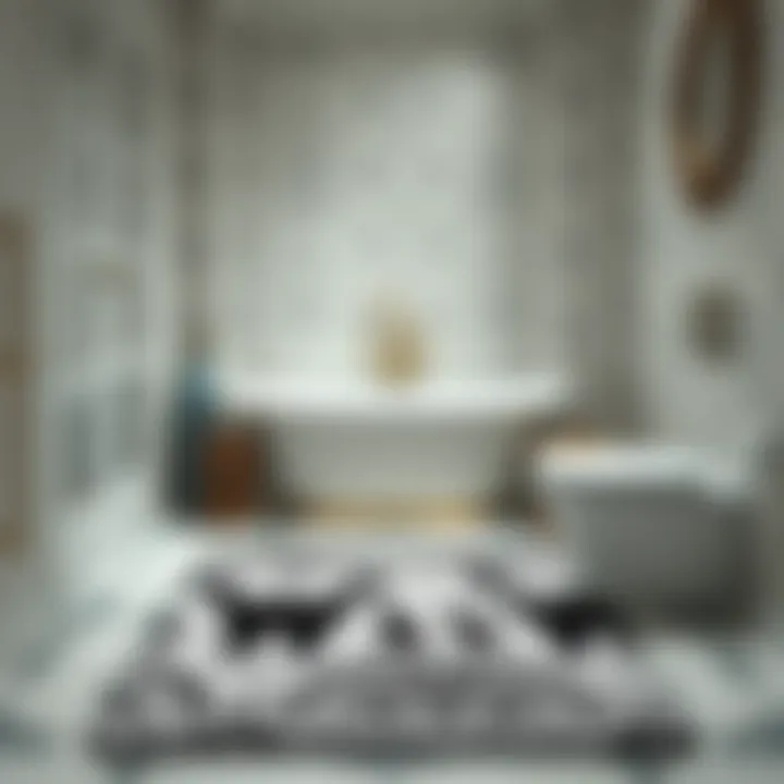 Elegant Bathroom Rug with Cat Patterns Elegant cat-themed bathroom rug with intricate patterns