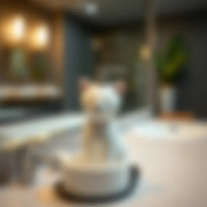 Stylish Soap Dispenser Shaped Like a Cat Stylish cat-shaped soap dispenser in a modern bathroom