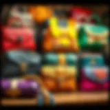 A vibrant array of character purses showcasing unique designs and artistic styles