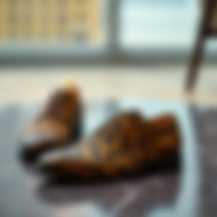 Elegance in Cheetah Print A pair of elegant cheetah print dress shoes on a stylish surface