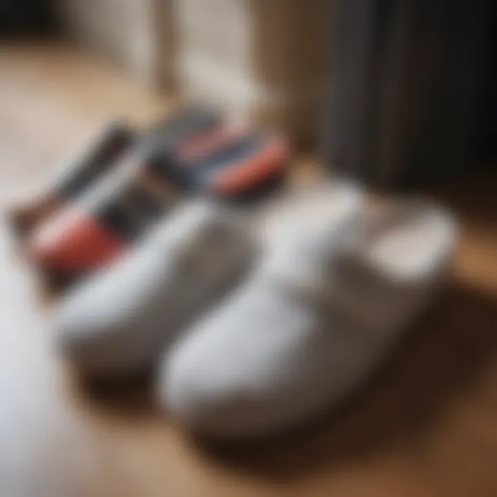 Selection of cushioned slippers designed for seniors.