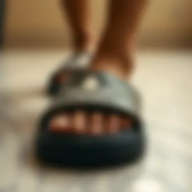 Materials used in chunky slide sandals