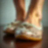 Intricate Rhinestone Detailing Close-up view of clear flat shoes embellished with rhinestones, showcasing their intricate design.