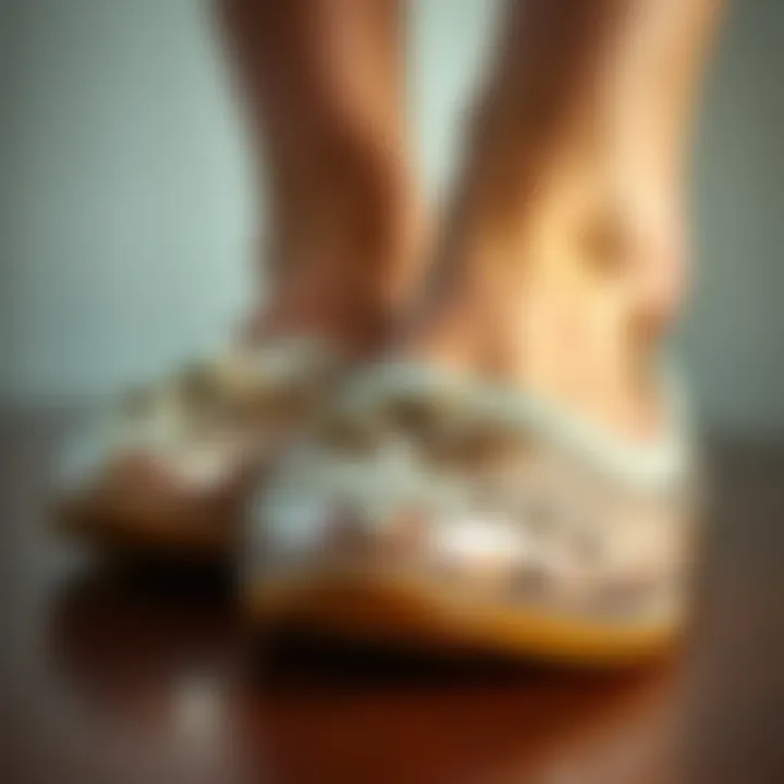 Intricate Rhinestone Detailing Close-up view of clear flat shoes embellished with rhinestones, showcasing their intricate design.