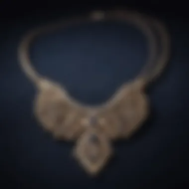 Collarbone necklace displayed elegantly on a velvet background