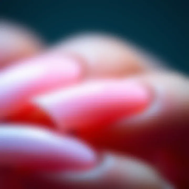 Close-Up of Thermochromic Transformation Close-up of color changing effect on nails