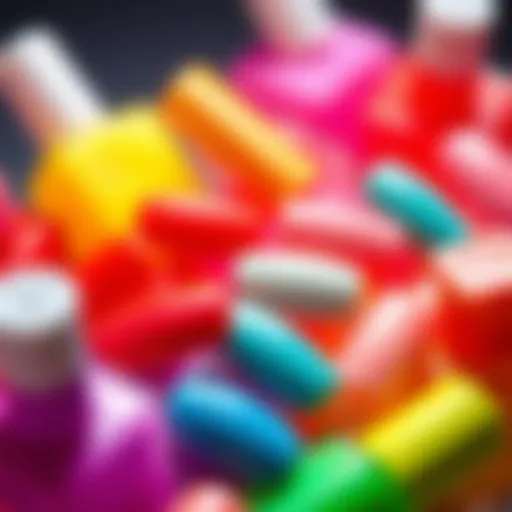 Vibrant Spectrum of Thermochromic Nail Polish A vibrant display of temperature-reactive nail polish shades