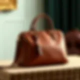 Stylish period kit bag displayed elegantly