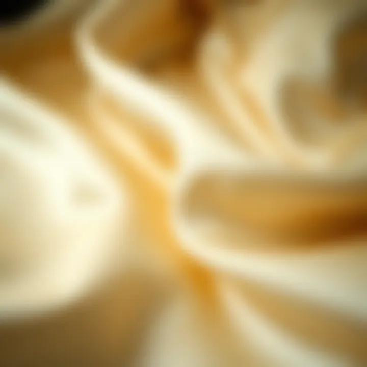 Luxurious silk fabric showcasing its smooth texture