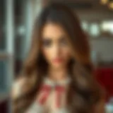 Elegant long human hair wig styled for an event