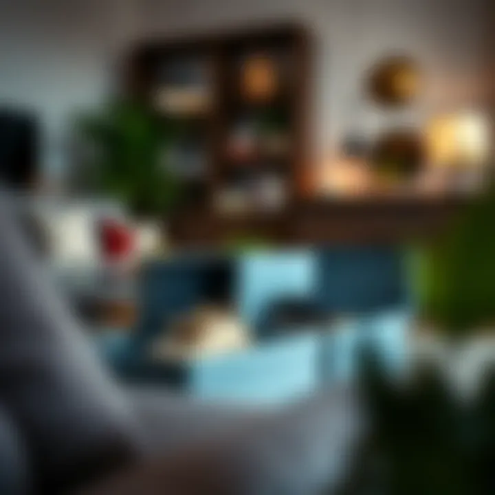 Stylish Shoe Boxes in Modern Decor Stylish shoe boxes in a modern living room setting