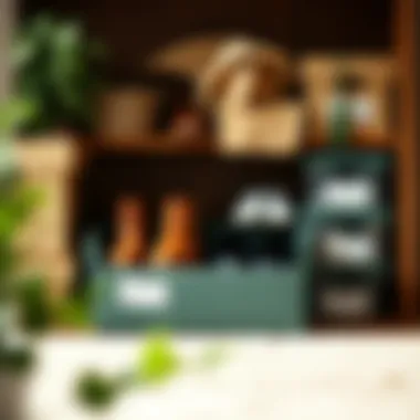 Sustainable Shoe Storage Solution A sustainable shoe storage solution incorporating recycled materials