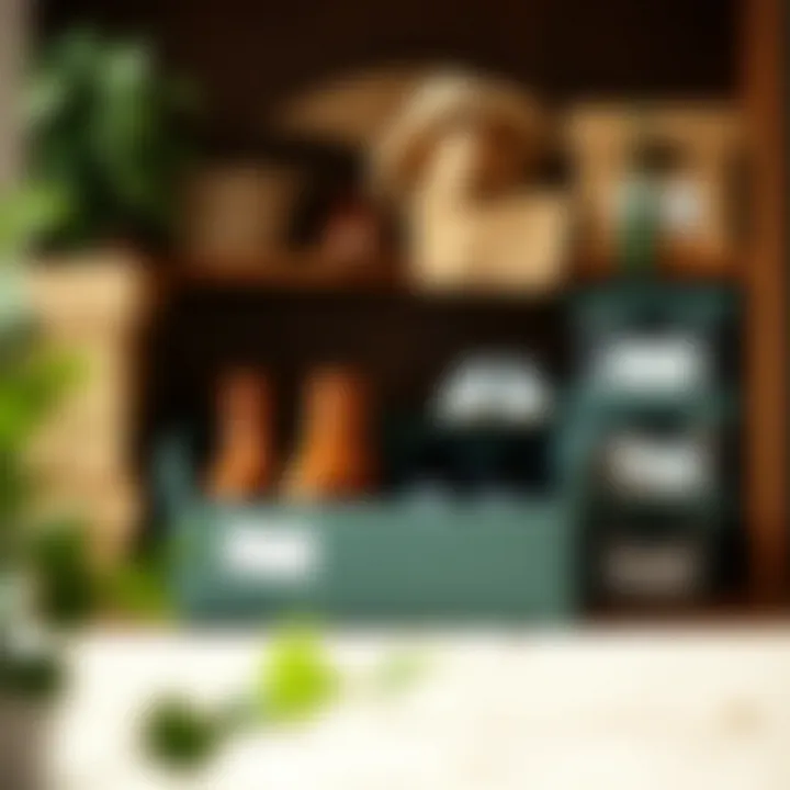 Sustainable Shoe Storage Solution A sustainable shoe storage solution incorporating recycled materials