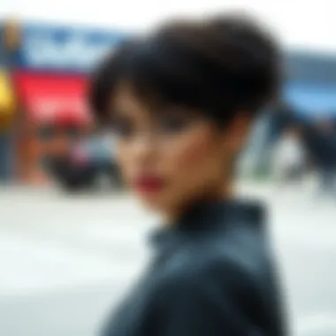 Confidence with Non-Slip Wig Grip A stylish individual confidently wearing a wig secured with a non-slip grip