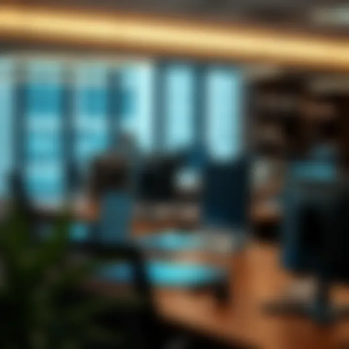 Cooling Patches in Office Settings A serene office environment with cooling patches on desks