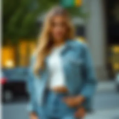 Elevating Style with a Cropped Jacket Cropped jean jacket paired with a chic outfit