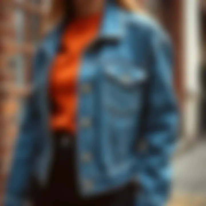 A Vintage Twist to Modern Fashion Stylish cropped jean jacket with a vintage flair