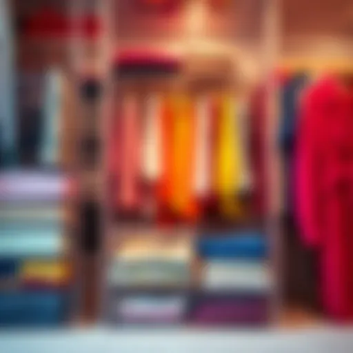 Elegant arrangement of crystal clear storage containers showcasing vibrant clothing