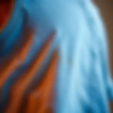 Close-up of fabric texture used in curved hem tanks