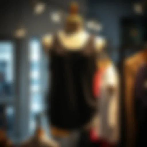 Stylish curved hem tank top displayed on a mannequin