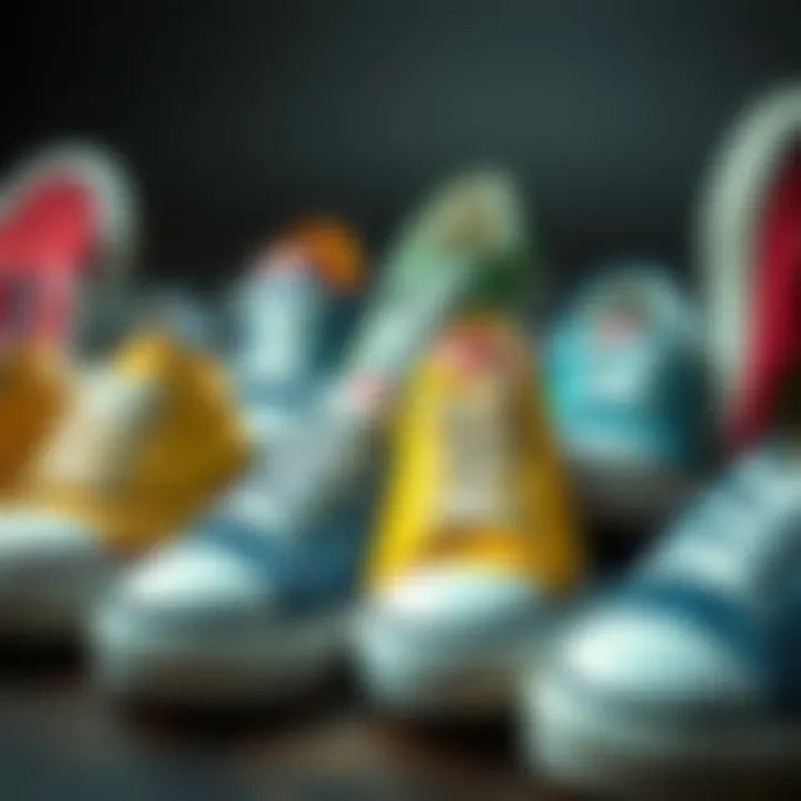 Variety in Canvas Shoe Designs A selection of different canvas shoes arranged artistically to highlight diversity in design