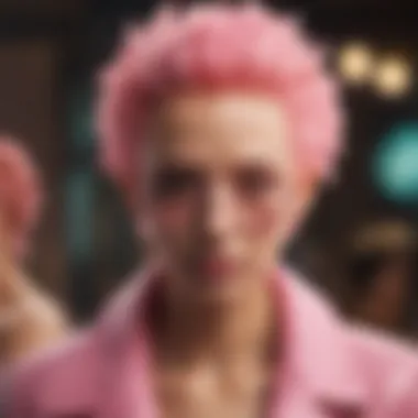 A portrayal of Doflamingo's unique hairstyle and character expression.