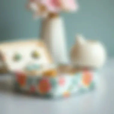 Chic fabric-covered earring organizer with a floral design