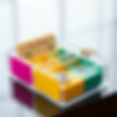 Stylish acrylic earring organizer with vibrant colors and compartments