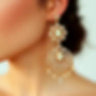 Elegant bridal earrings showcasing intricate designs and sparkling gems