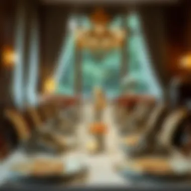 Elegant Dining with Checkered Napkins An elegant dining table set with checkered cloth napkins