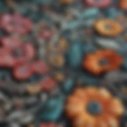 Intricate embroidery patterns on fabric