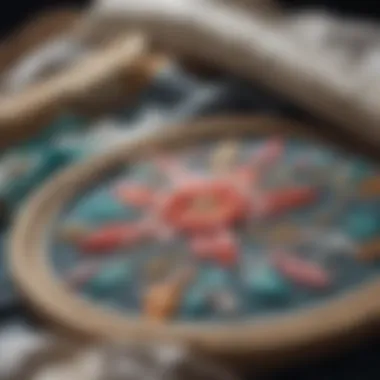 Selection of embroidery materials and threads