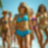 Vibrant collection of bathing suits with booty shorts