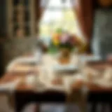 Elegant burlap lace ribbon draped over a vintage table setting