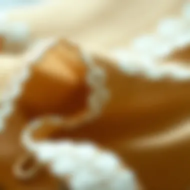 Close-up of burlap lace ribbon texture highlighting its unique characteristics