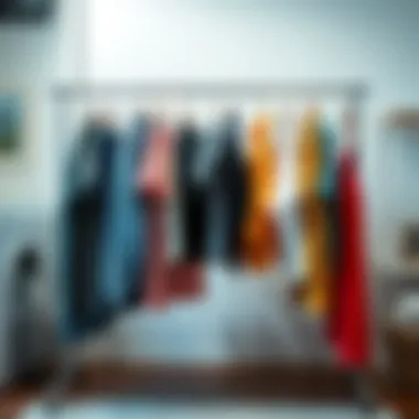 Versatile drying rack showcasing various clothing types