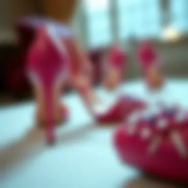 Intricate Craftsmanship of Stiletto Heels Close-up view of the intricate craftsmanship involved in stiletto heels