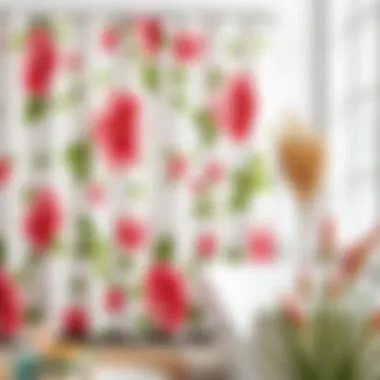 Sustainable fabric choices for shower curtains displayed with natural elements