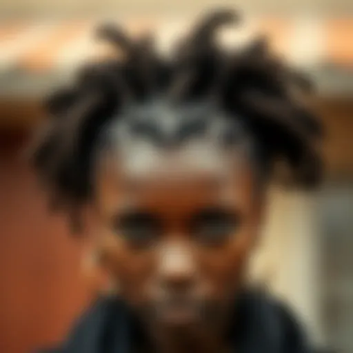 Intricate Afro Spring Twist Close-up of Afro Spring Twist hairstyle showcasing intricate twists and texture